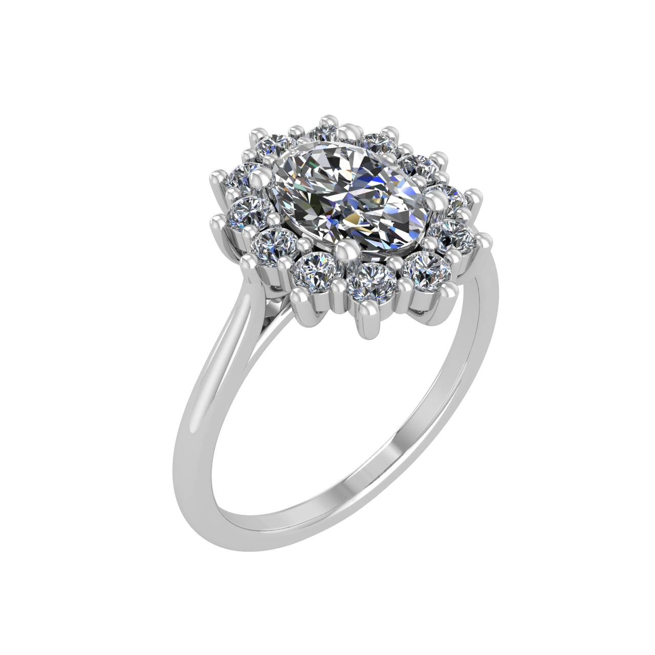 HALO 7.00mm x 5.00mm OVAL ENGAGEMENT RING